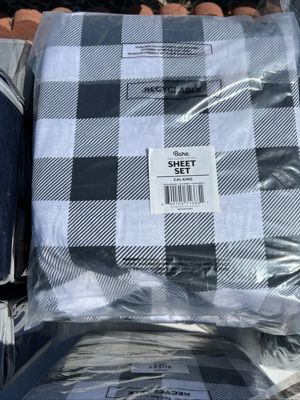 Bare Home | Cal King Black & White Flannel Sheet Set
